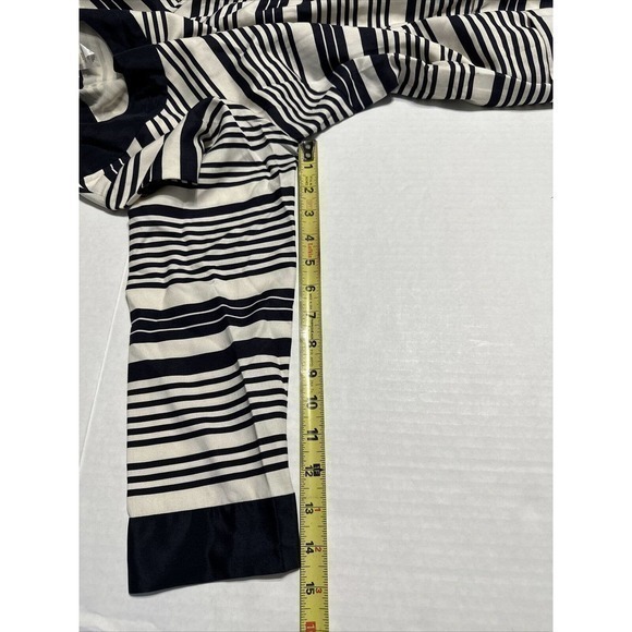 J.Crew Silk Twill Black Beige and Black Stripe Dress W/ Front Pockets, size 8 - Picture 15 of 15